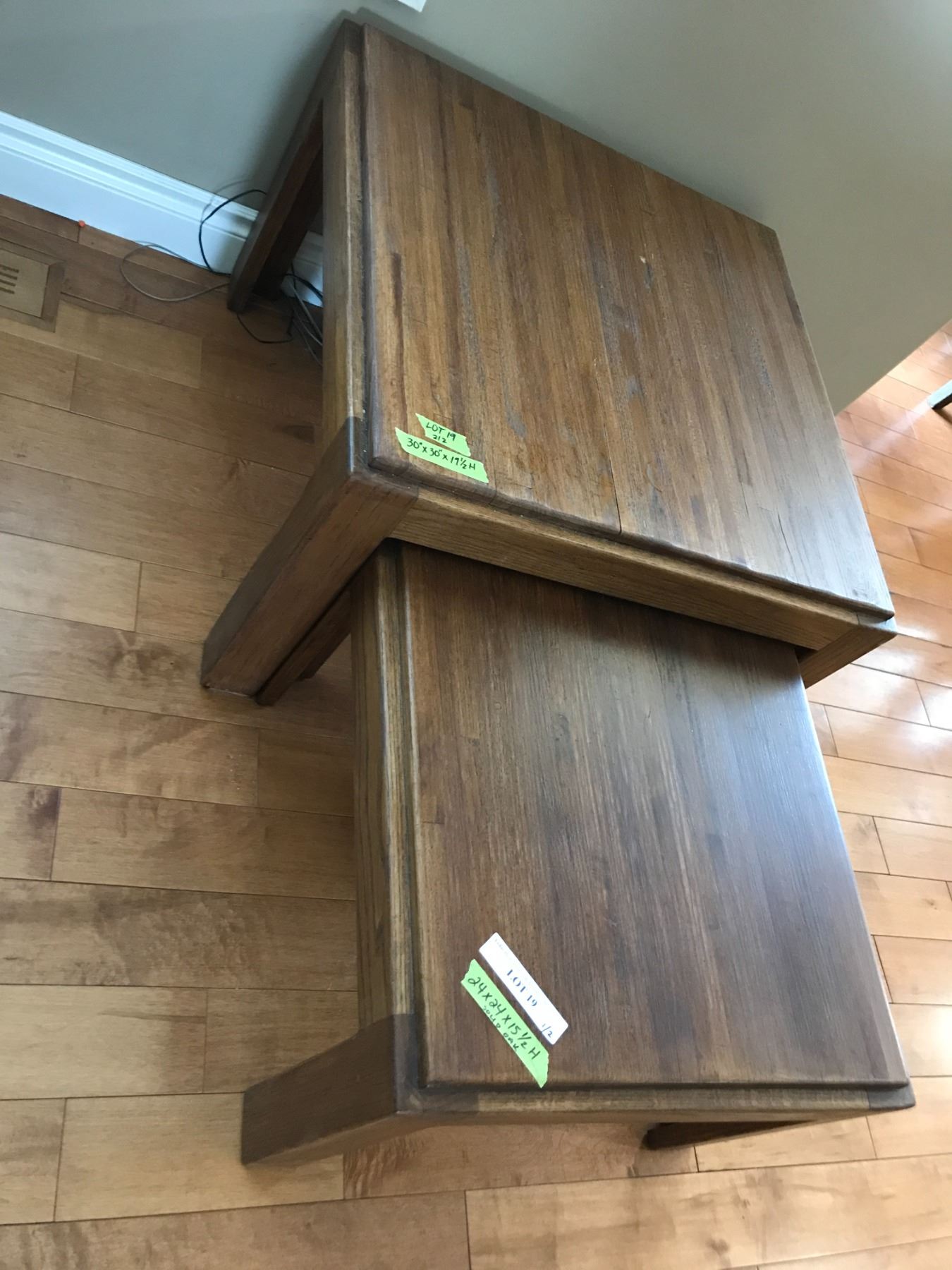 Wood Stacking Tables - Beck Auctions Inc.