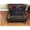 Image 1 : Wood & Glass Insert Coffee Table & TV Cabinet