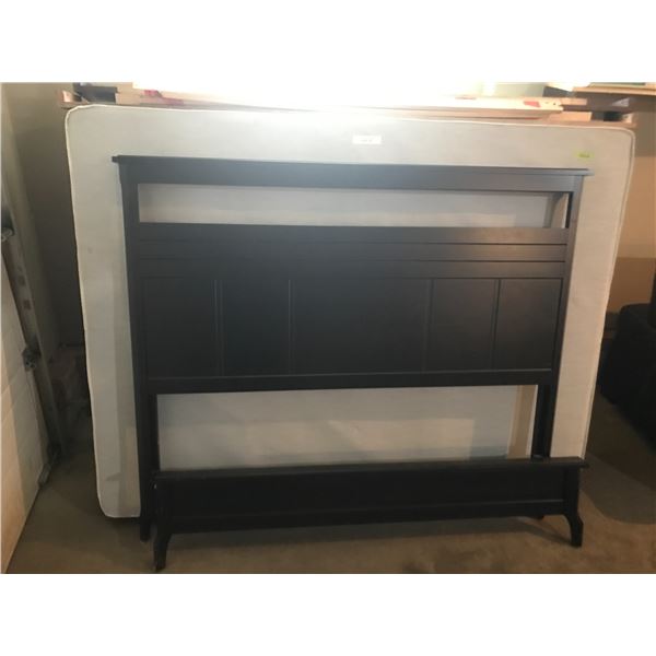 Wood Queen Size Headboard w Mattress & Box-spring