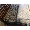 Image 4 : Wood Queen Size Bed, Beautiful Comforter w Matching Pillow, Lg Stuffed Puppy & Mattress