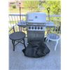 Image 1 : Ducane Stainless Gas BBQ, Black & White Outdoor Tables w Broom & Shovel