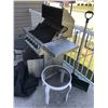 Image 6 : Ducane Stainless Gas BBQ, Black & White Outdoor Tables w Broom & Shovel