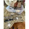 Image 2 : Wooden Handle Steak Knives, Condiment Bowl, Roasting Pan w Lid, 2 Tupperware Bowls, Utensil Drawer H