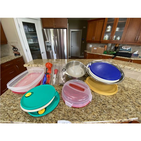 Tupperware Containers, Measuring Cups & Spoons, Metal Mixing Bowls, Butter Knife, Turkey Baster