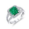 Image 1 : BARANOF JEWELERS: One Carat Emerald and Diamond Ring Set In 14k