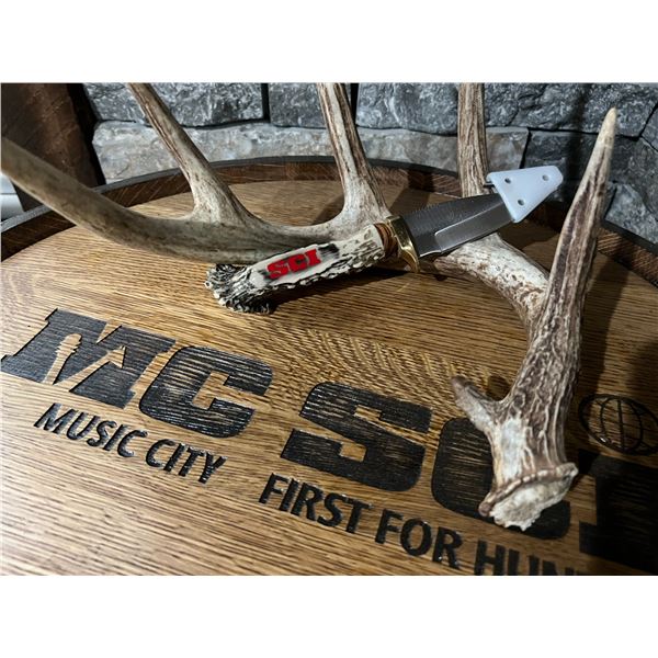 Custom SCI Replica Antler Gut Hook Knife Donated by: Branca Boys Spurs