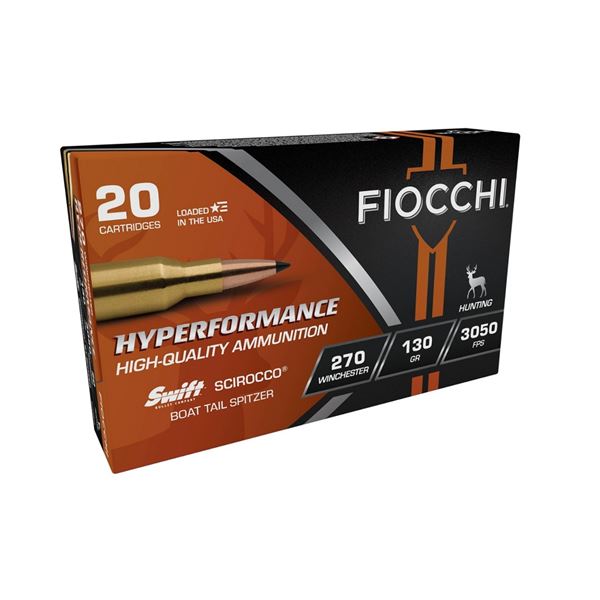 Fiocchi Hyper performance High Quality Ammo .270 Caliber 130 Grain (8) Boxes Donated by: Fiocchi