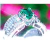 Image 2 : 6.5 CT EMERALD AND DIAMOND RING