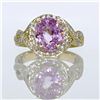 Image 1 : 3.96ct Natural Pink Sapphire 18K Yellow Gold Ring