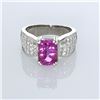 Image 2 : 3.70ct Natural Pink Sapphire 18K White Gold Ring