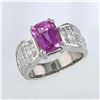 Image 3 : 3.70ct Natural Pink Sapphire 18K White Gold Ring