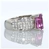 Image 4 : 3.70ct Natural Pink Sapphire 18K White Gold Ring