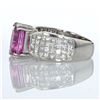 Image 5 : 3.70ct Natural Pink Sapphire 18K White Gold Ring