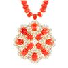 Image 1 : 58.51ct Coral & diamond Necklace/Pendant