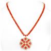 Image 2 : 58.51ct Coral & diamond Necklace/Pendant