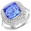 Image 1 : 5.58ct Tanzanite 14K White Gold Ring