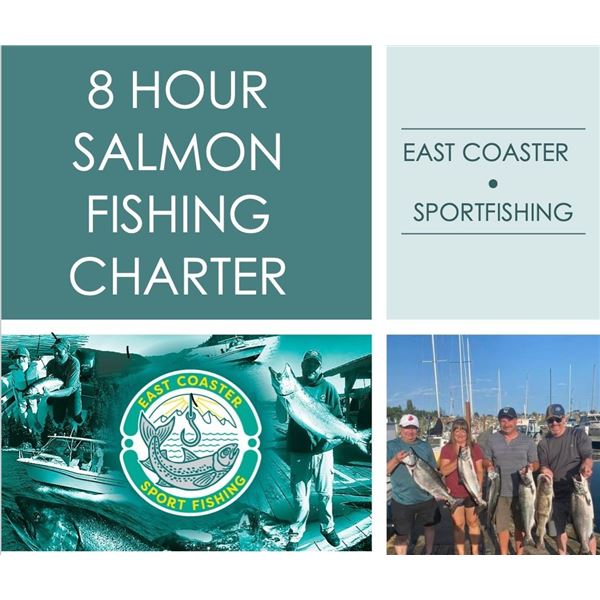 8 Hour West Coast Salmon Fishing Trip for 4 people