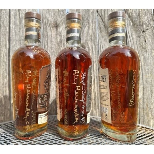 Signed 3-Bottle set of Horse Soldier Bourbon