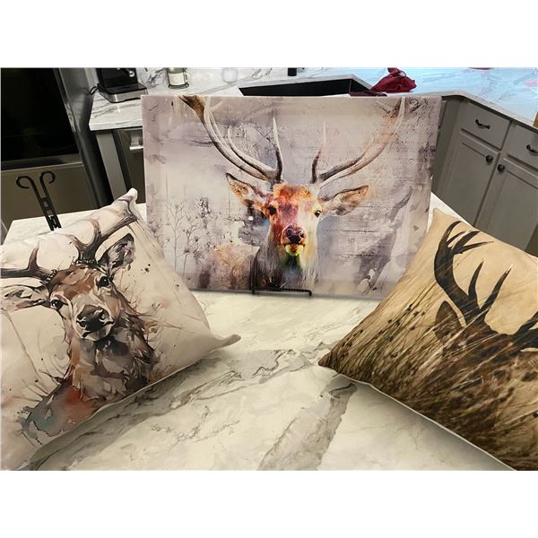 Deer Antler Décor canvas print , throw pillows and metal art