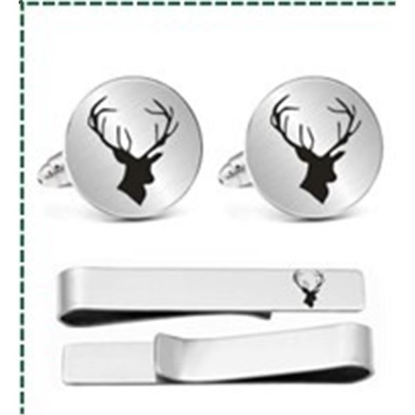 Men's Antler Cuff Links and Tie clip.  NaviForce Men's Watch