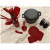 Image 1 : Double Use Dutch Oven With Grip Pads, 33 Piece Silicone Utensils and  Electric Gravity Salt & Pepper
