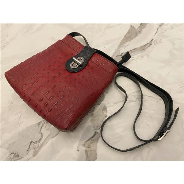 Red alligator crossbody purse