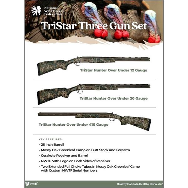 NWTF 50th Anniversary 3-gun Tristar Upland Hunter Set