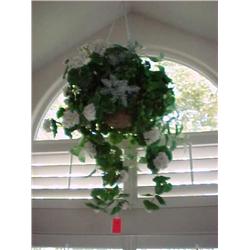 Hanging artificial flower basket