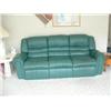 Image 2 : Green leather double recliner sofa