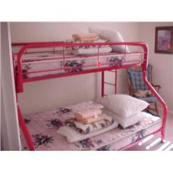 Red bunk bed set