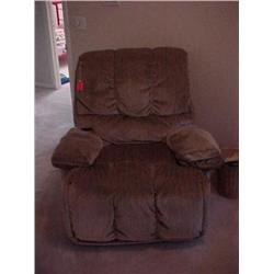 Beige cloth glider rocker/recliner