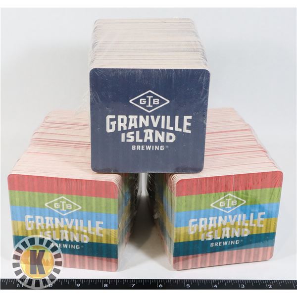 3 NEW STACKS OF GRANVILLE SILAND BREWING COASTERS