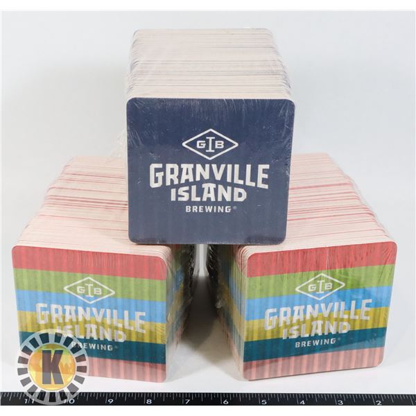 3 NEW STACKS OF GRANVILLE SILAND BREWING COASTERS