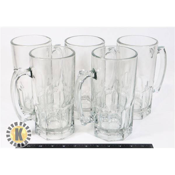 BOX OF X5 8" BEER MUGS