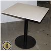 Image 1 : WHITE TOP (WOOD) TABLE WITH STEEL BASE