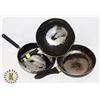 Image 1 : 3 WOK PANS (APPROX 11" DIAMETER)