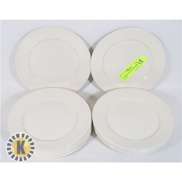 12  ROUND WHITE RESTAURANT PLATES