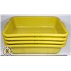 Image 1 : FOUR YELLOW PLASTIC BUS BOY BASKETS