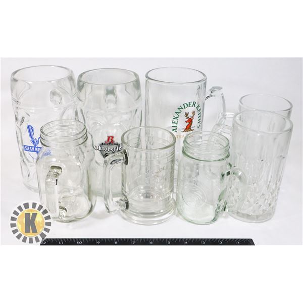 LARGE BOX OF ASSORTED BEER MUGS