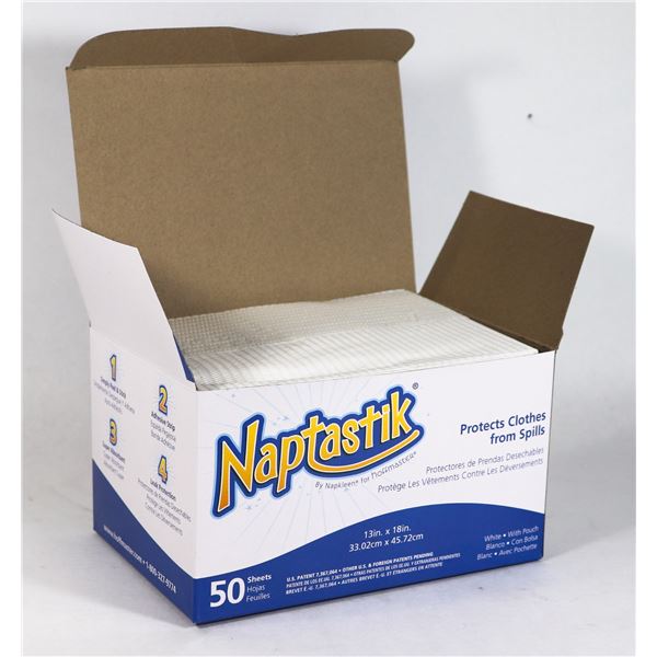 NEW 50PC CASE OF NAPTASTIK ADULT BIBS