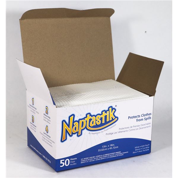 NEW 50PC CASE OF NAPTASTIK ADULT BIBS