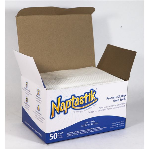 NEW 50PC CASE OF NAPTASTIK ADULT BIBS