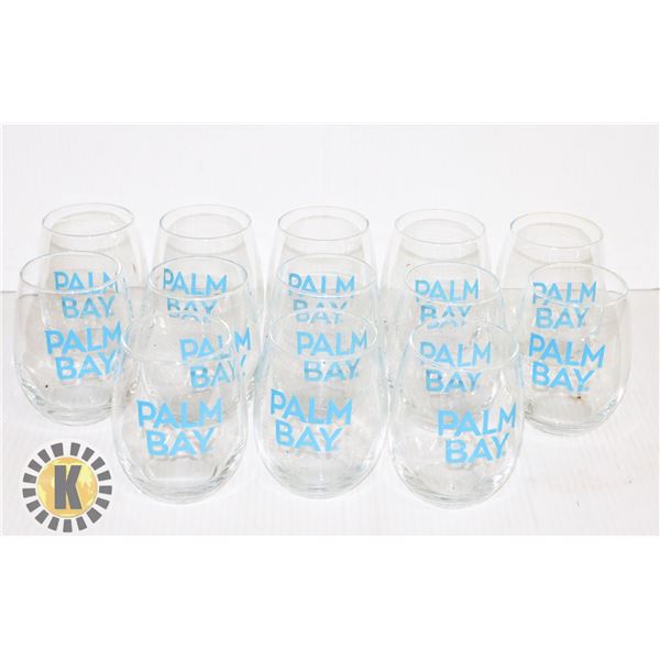 FLAT OF PALM BAY BRANDED SHORT RESTAURANT GLASSES