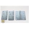 THREE TAYMOR 4" ZINC DOOR HINGES