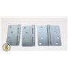 THREE TAYMOR 4" ZINC DOOR HINGES