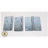 THREE TAYMOR 4" ZINC DOOR HINGES