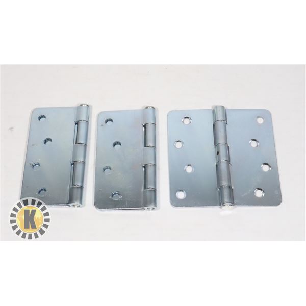 THREE TAYMOR 4" ZINC DOOR HINGES