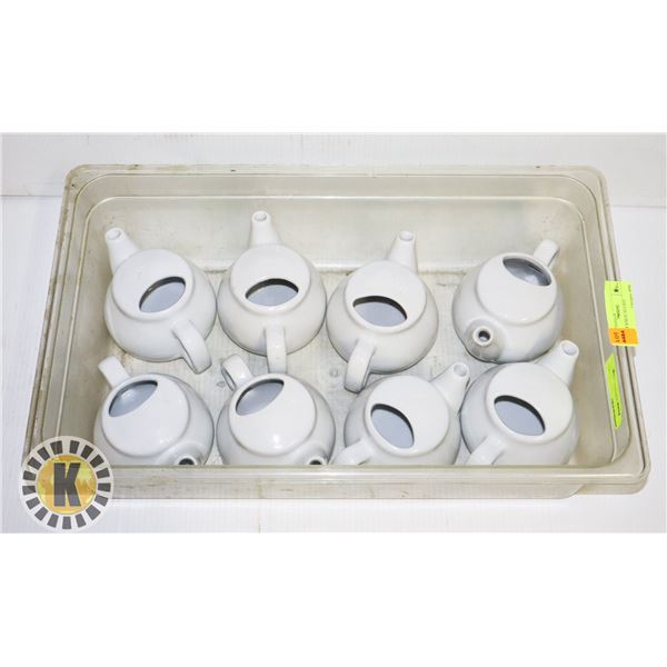 LOT OF 8 WHITE TEA POT