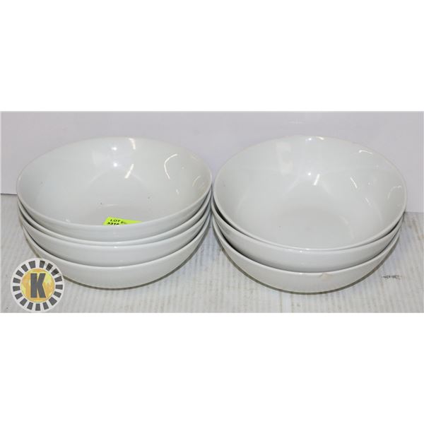 7 WHITE BOWLS