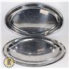 Image 1 : TWO STAINLESS STEEL OVAL SERVING TRAYS